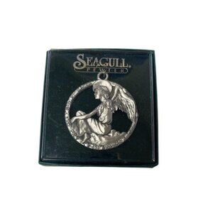 Seagull Pewter Angel Ornament With Hanging Ribbon